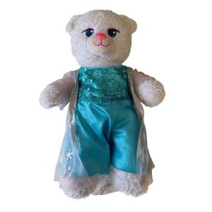 Build a Bear Workshop Elsa Frozen with Dress Sparkle Snowflakes Plush Toy 17"